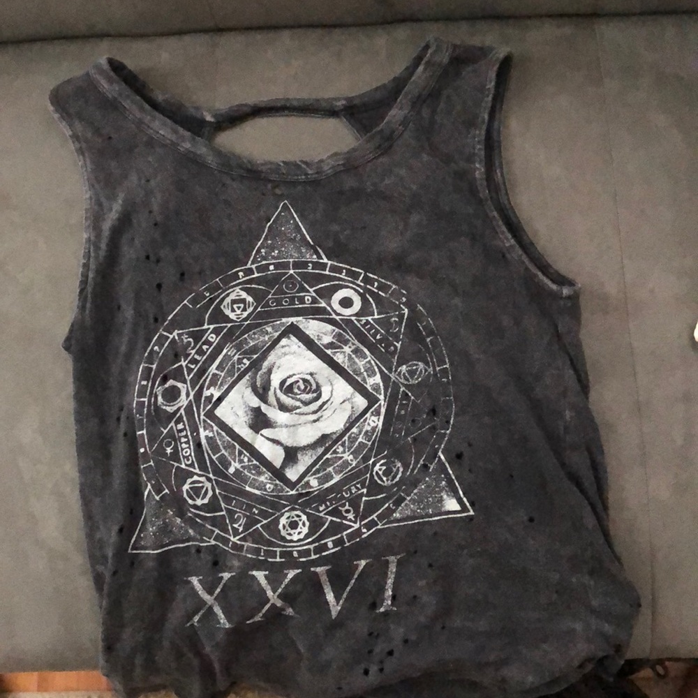 Cool dark tank top with open back